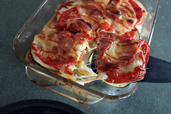 Cheesy Zucchini Tomato Bake Slice