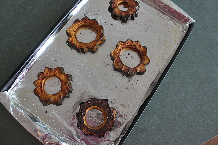 Acorn squash rings after cooking
