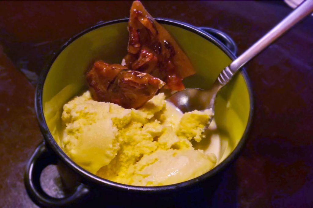 Bourbon Ice Cream with Brittle