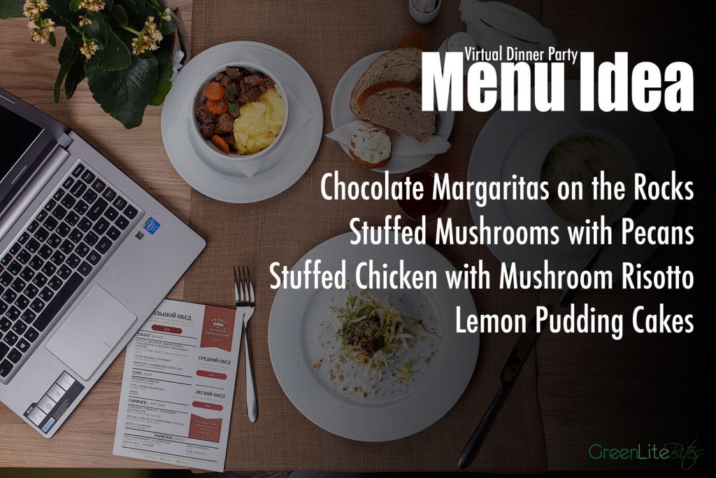 Virtual Dinner Party Menu Idea: Stuffed Chicken and Mushroom Risotto